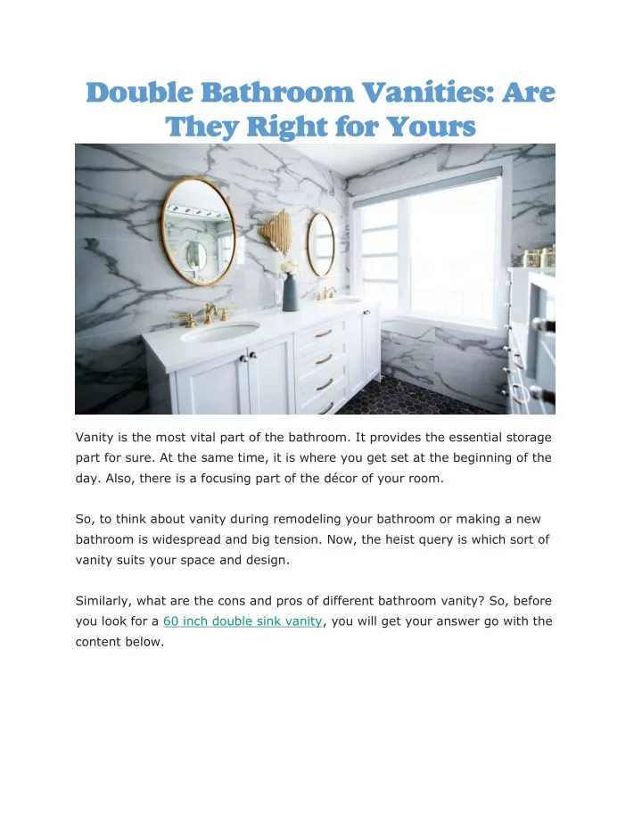 double bathroom vanities are they right for yours