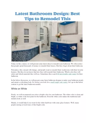 latest bathroom design best tips to remodel this