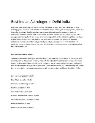 Best Indian Astrologer in Delhi India