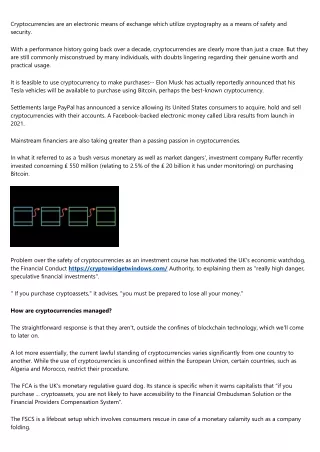 cryptocurrencies are an electronic means