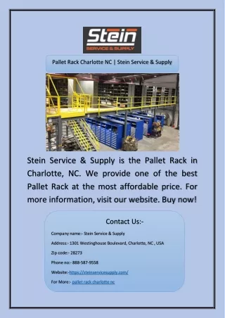 Pallet Rack Charlotte NC | Stein Service & Supply