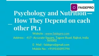 Psychology and Nutrition — How They Depend on each other Pt.1