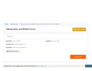 home conferences talking safety and nsaids course