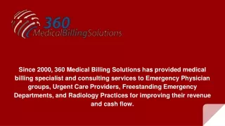 California Emergency Physicians Billing Services - 360 Medical Billing Solutions