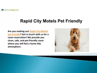 Rapid City Motels Pet Friendly