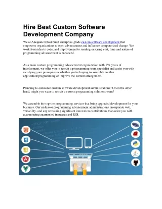 Hire Best Custom Software Development Company
