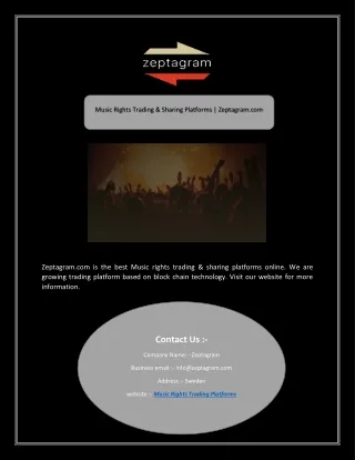 Music Rights Trading & Sharing Platforms | Zeptagram.com