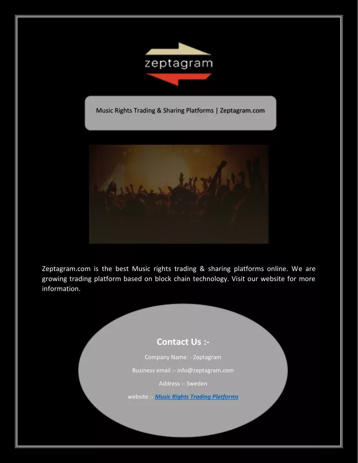 music rights trading sharing platforms zeptagram