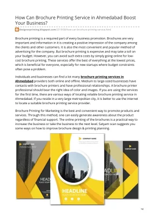 how can brochure printing service in ahmedabad