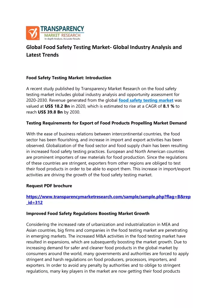 global food safety testing market global industry