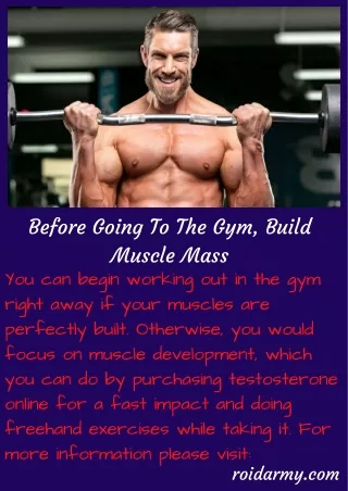Before Going To The Gym, Build Muscle Mass