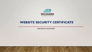 Website Security Certificate- SSclouder