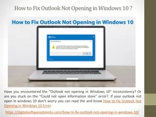 How to Fix Outlook Not Opening in Windows 10 Error