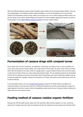 Cassava residue fermentation and feeding method