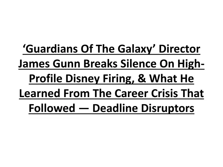 guardians of the galaxy director james gunn