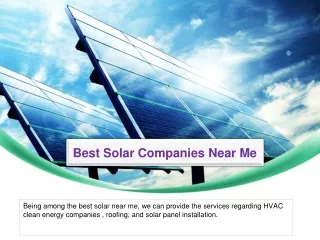 Best Solar Companies Near Me