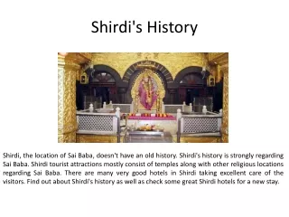 shirdi s history