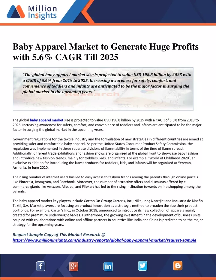 baby apparel market to generate huge profits with