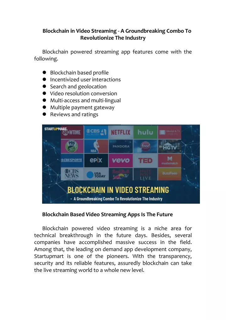 blockchain in video streaming a groundbreaking
