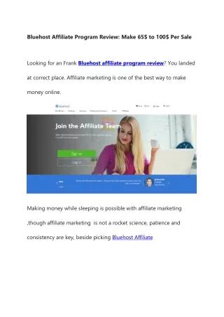 Bluehost Affiliate Program Review: Make 65$ to 100$ Per Sale