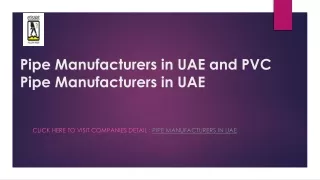 Pipe Manufacturers in UAE | PVC Pipe Manufacturers in UAE