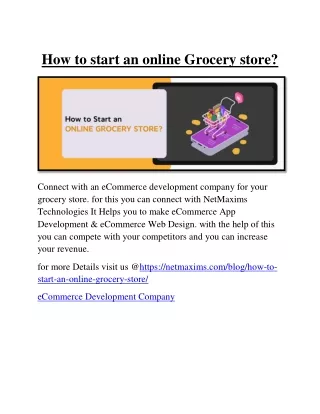 How to start an online Grocery store