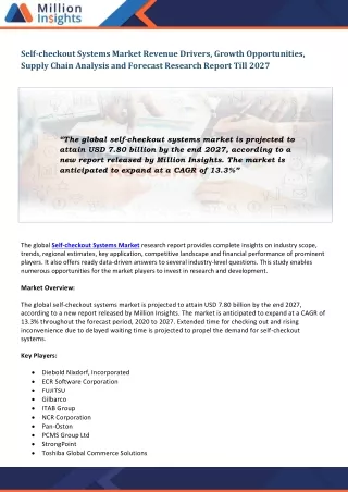 self checkout systems market revenue drivers