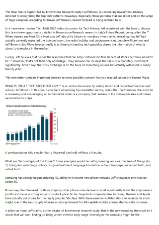 the near future report led by brownstone research
