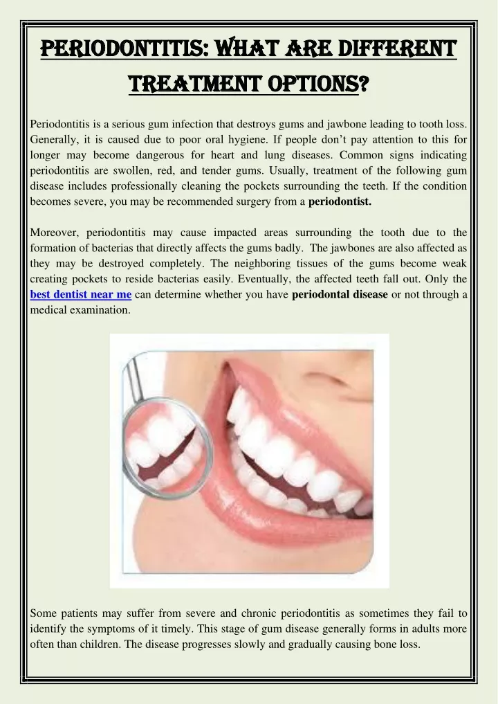 periodontitis what are different periodontitis