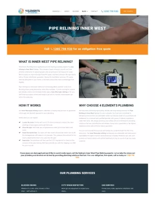 Pipe relining inner west