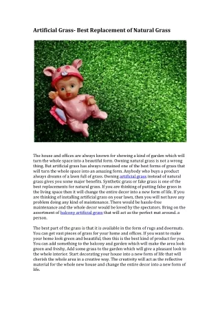 artificial grass best replacement of natural grass