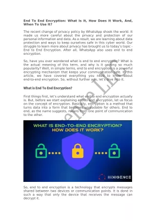end to end encryption what is it how does it work