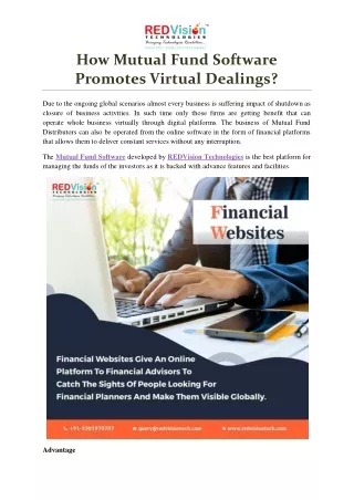 how mutual fund software promotes virtual dealings