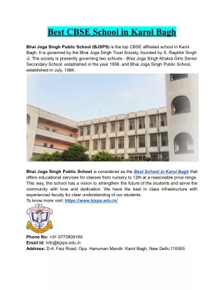 Best CBSE School in Karol Bagh, New Delhi