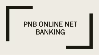 PNB Online Net Banking