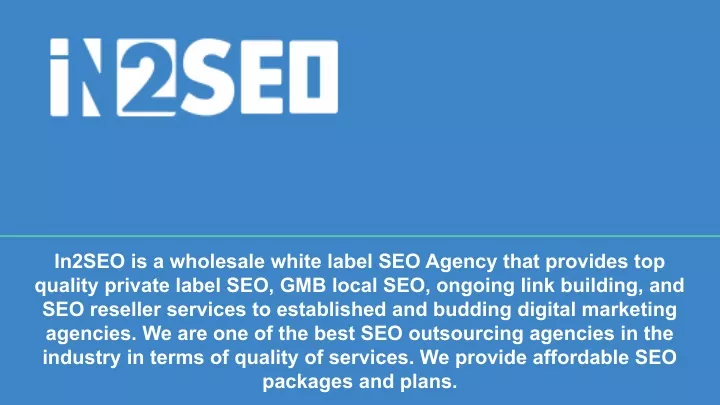 in2seo is a wholesale white label seo agency that