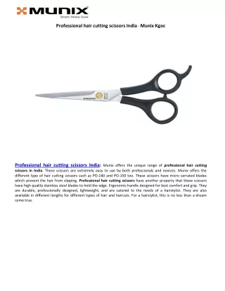 Professional hair cutting scissors India - Munix Kgoc