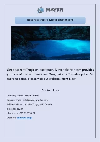 Boat rent trogir | Mayer-charter.com