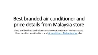 air conditioners online from malaysia store