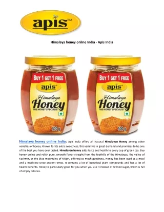 Himalaya honey online India - Apis India