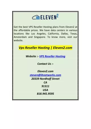 get the best vps reseller hosting plans from