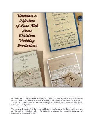 Celebrate a Lifetime of Love With These christian wedding invitations