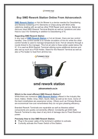 buy smd rework station online from advancetech