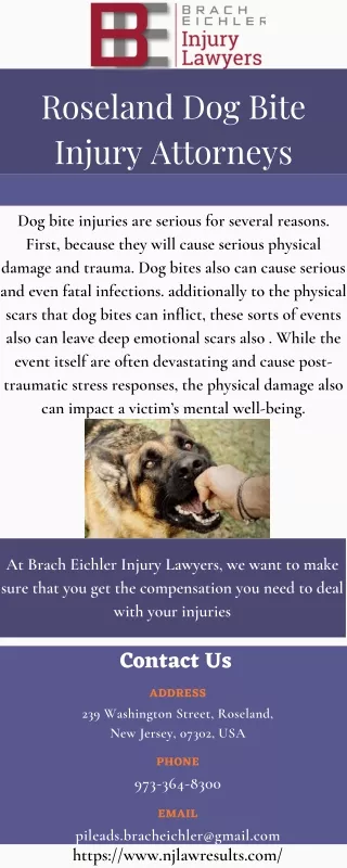 Roseland Dog Bite Injury Attorneys