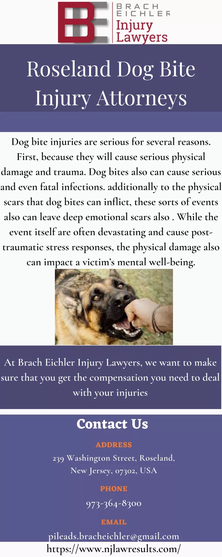 roseland dog bite injury attorneys