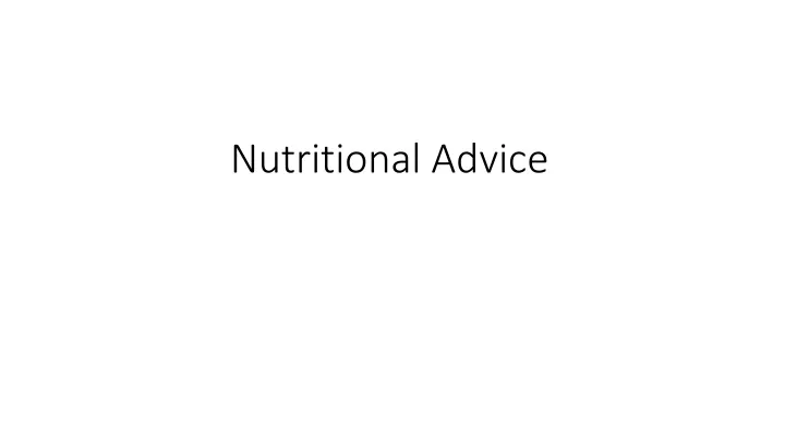 nutritional advice