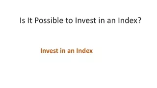 is it possible to invest in an index