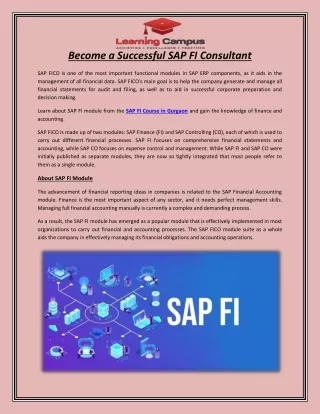 Become a Successful SAP FI Consultant