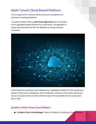 multi tenant cloud based platform