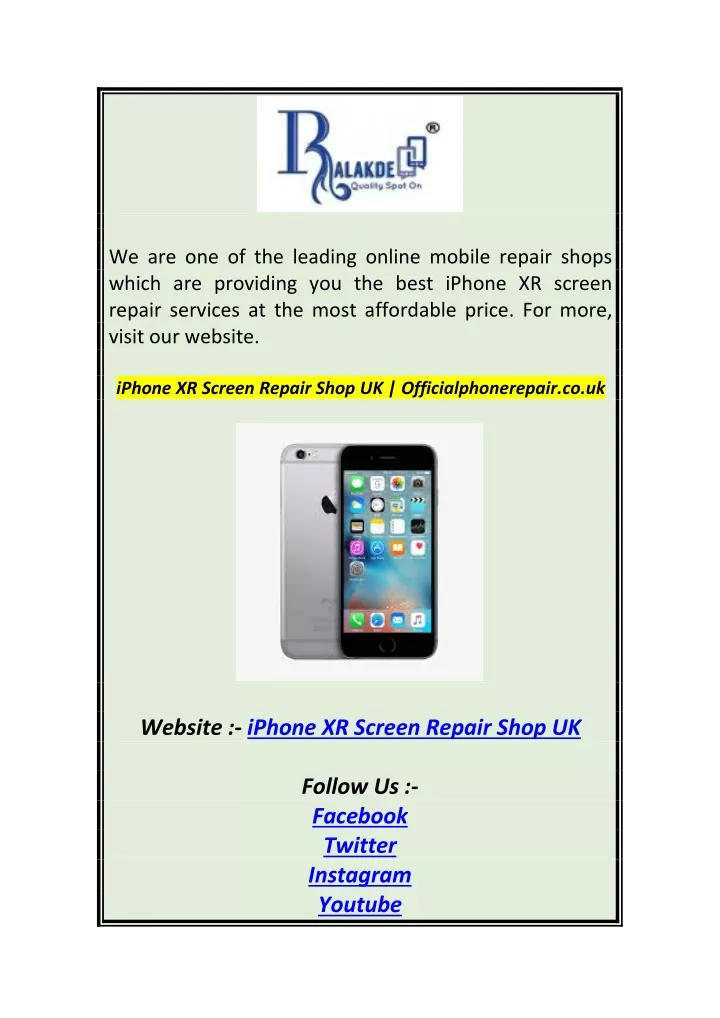 we are one of the leading online mobile repair